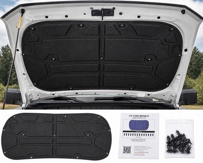 Hood Insulation Pad Fits Ford Bronco 2021-2024 w Clips