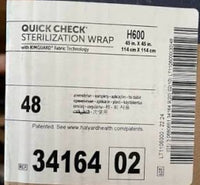 QUICK CHECK Sterilization Wrap, H600, 45inx45in 48 sheets, REF 34164