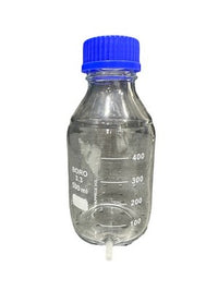 Lab Aspirator Bottles 500mL GL45 Vented Caps w/ Tubing Valves (2) w/ Holder Rack