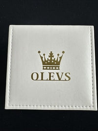Olevs Mens Luxury Watch Moon Phase, Black Band, Black Dial