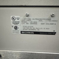 BECKMAN OPTIMA LE-80K ULTRACENTRIFUGE Excellent Condition.