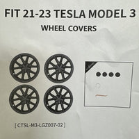21-23 Tesla Model 3 Wheel Cover Set Gloss Matte Aero Hub Caps 4pc