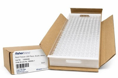 Fisherbrand Acrylic Freezer Rack 200 Place 16mm Tube Rack | Cat No. 1200943B