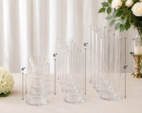 Nuogo 28Pc Clear Plastic Cylinder Vase Set  Table Decoration 4”/6”/8”