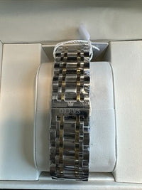 Olevs Men’s Watch Skeleton 5 Hands Silver/Gold Band, Silver Dial