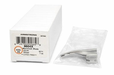 ARMSTRONG 8604X Macintosh Blade – Size #4, Silver – Latex Free – New
