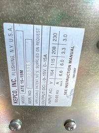 kepco power supply ATE 15-15m 0-15A