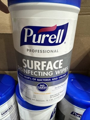 PURELL Professional Surface Disinfecting Wipes, 7 x 8, Fresh Citrus, 110 wipes