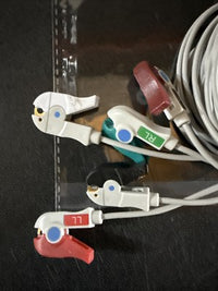 Philips HP Style 5 Lead ECG Cable HP-2585 W/ Phillips HPA5-90P 5 Lead Cable
