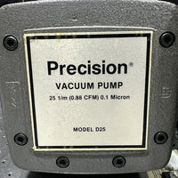 Precision Vacuum Pump, Model D25, HP 1/3, 115v, PH 1A6.40, Rpm 1725, 60hz