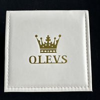 Olevs Mens Luxury Watch Skeleton, Moon Phase, Silver/Gold Band, Champagne Dial