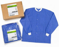 Halyard SMS Lab Jacket Medium Blue Disposable REF 10335 25 Ct Coat