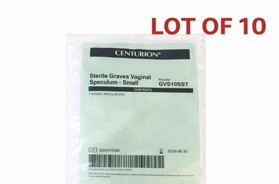 Lot Of 10 Centurion GVS10SST Sterile Graves Speculum Small Exp 2029