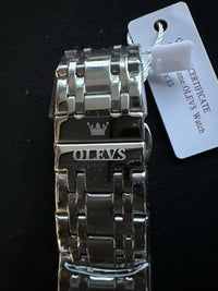 OLEVS Mens Watch Triple Dial, Blue Face, Stainless Steel Band, Diamond