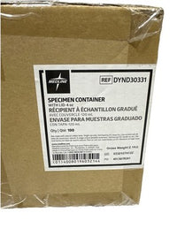 Medline DYND30331 4oz Specimen Containers w/ Lid 120mL Case of 100 Sterile