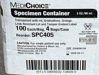MediChoice Specimen Container 3 oz (90 mL) – Case of 400 (SPC405)