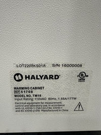 Halyard TM16 Warming Cabinet REF 51708 Countertop Cabinet 110V