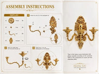 Vintage Style Gold 3-Arm Wall Sconce Candle Holder Light Fixture