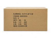 100 Clear Plastic Clamshell Blister Packaging Cases 19.75” x 5.40” x 2”