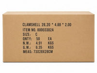 Case of 50 Clear Hinged Clamshell Blister Packaging 28.20 x 4.88 x 2