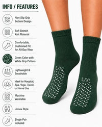 DeRoyal M3054-U Green Foot Slippers Tread 2 Sides L-XL/G-XG 24 Pair