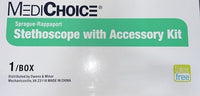 MediChoice Sprague-Rappaport Stethoscope with Accessory Kit, latex-free, Black
