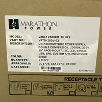 Marathon Power Vault Series Online UPS 2000VA 230V VRTD-2001-02 New
