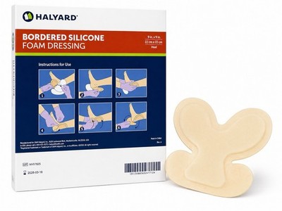 Halyard Bordered Silicone Foam Dressing 9x9 Heel REF 55570 Exp 2028
