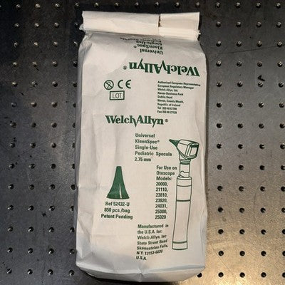 Welch Allyn Universal Kleenspec Otoscope Pediatric Specula Ref 52432-u 850/Bag