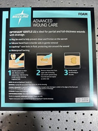 Medline Optifoam Gentle LQ Foam Sacral Dressing 9 X 9in 5/Bx MSC2399EP Exp 2025