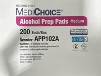 MediChoice Alcohol Prep Pads Medium Sterile 200ct