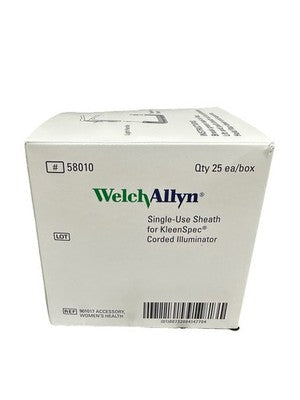 Welch Allyn 58010 KleenSpec Sheath Single Use Corded Illuminator Box of 25