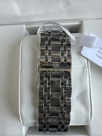 Olevs Men’s Watch Skeleton 5 Hands Silver Band, Silver Dial