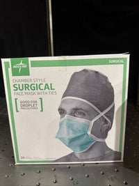 Medline NON27382 - Chamber Style Surgical Face Mask With Ties 300 Pcs (Green)