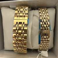 OLEVS Quartz Couple Pair All Gold, Waterproof, Calendar