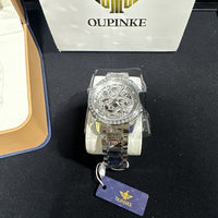 OUPINKE Dragon Skeleton Mens Wrist Watches Luxury Dress Automatic Self Winding