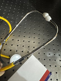 MedSource SINGLE HEAD STETHOSCOPE 22" Yellow Tube, Chrome Head VERY NICE!