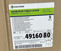 Halyard Overhead Table Cover Drape w/ Extension 49160 Case of 9 NEW