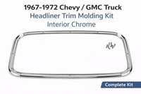 1967-72 Chevy GMC Truck Headliner Trim Molding Kit Interior Chrome 67-13785-C