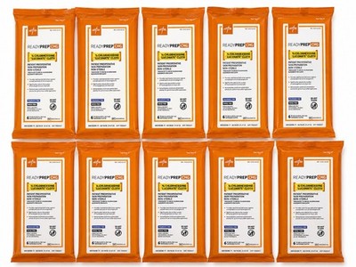 Lot of 10 Medline ReadyPrep CHG 2% Cloths MSC099CHG Exp 2027 6 Wipes Per Pack