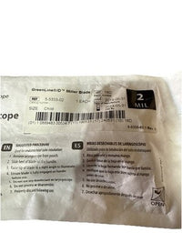 SunMed Greenline D Disposable Laryngoscope Blade Miller Sz 2 5-5333-02 Lot of 10