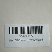 Olevs Mens Luxury Watch Skeleton, Moon Phase, Silver Band, Silver Dial