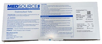 MedSource Endotracheal Tube with Cuff size 6.5 Box of 10 (MS-23265)