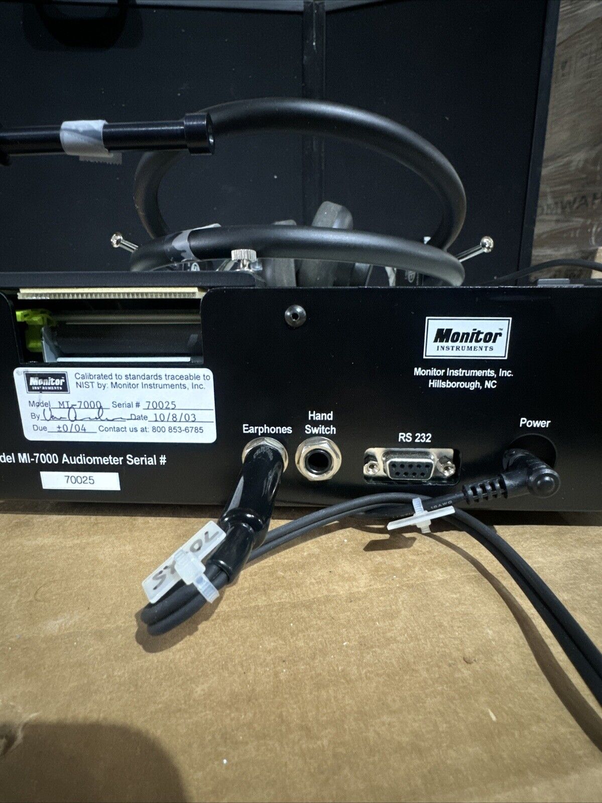 Monitor Instruments MI7000 Audiometer &amp; BIO Acoustic Ear With Power Supply