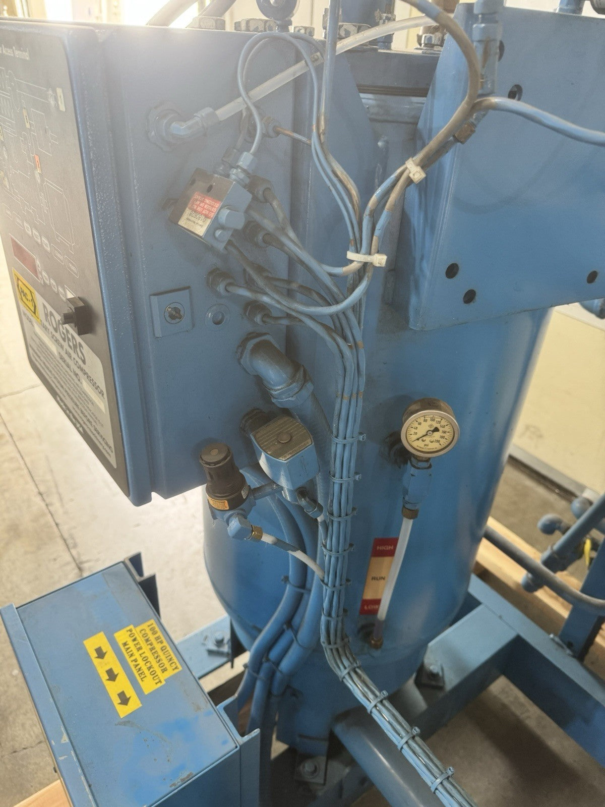 Rogers Quincy Northwest Rotary Screw Air Compressor 100 hp QNW-V-100-E