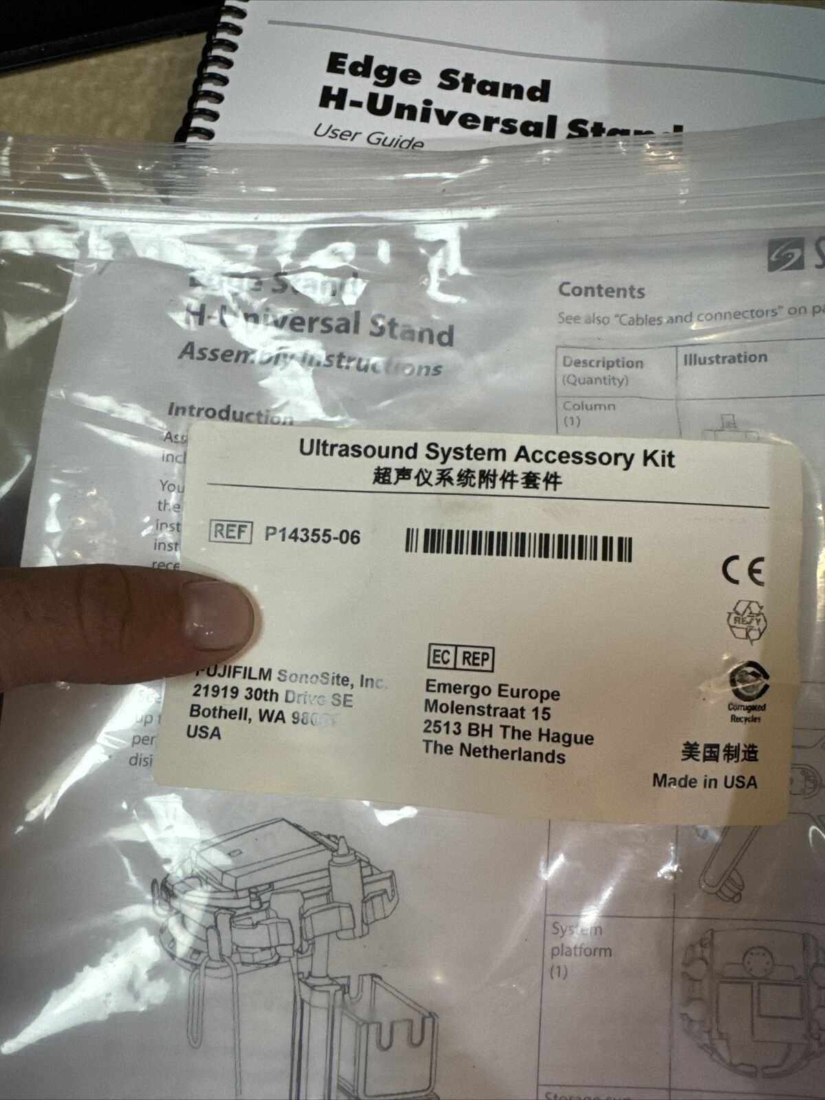 Fujifilm Sonosite P14355-06  Ultrasound Accessory Kit Please See Pictures