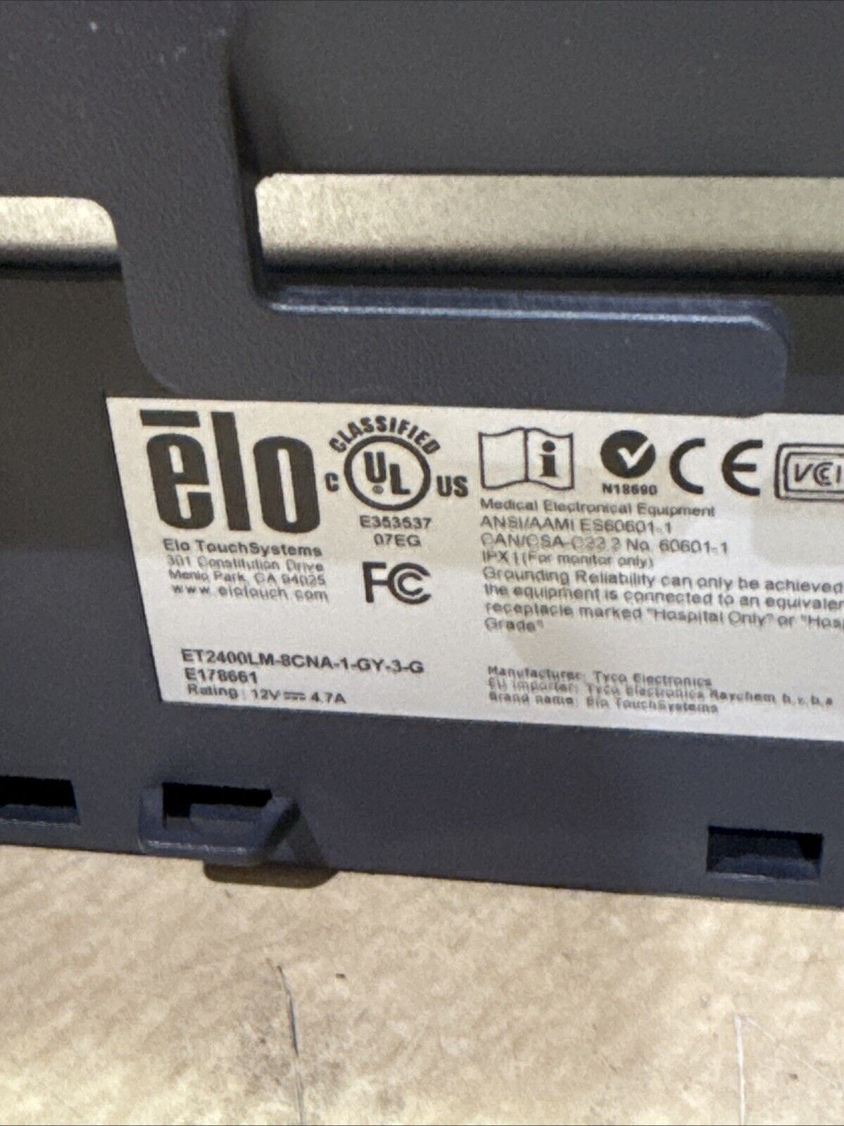 Elo TouchSystems E178661 ET2400LM-8CNA-1-GY-3-G Monitor