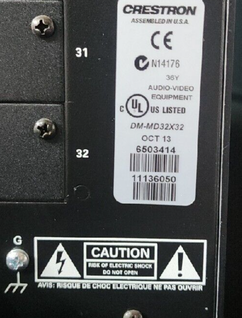 Crestron- DM-MD32X32, DigitalMedia Switcher - No Cards 6503414