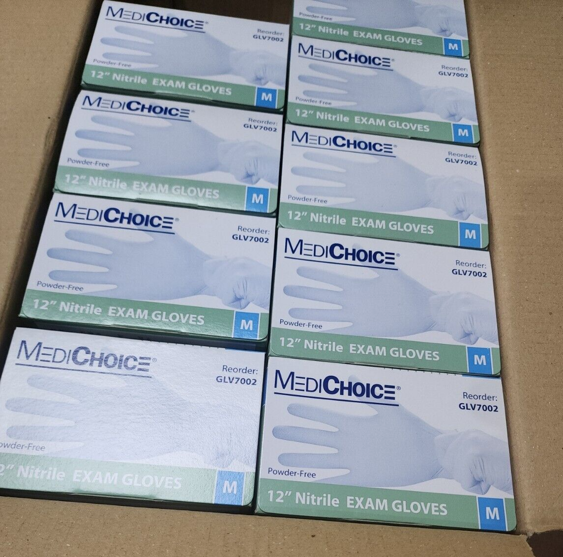MediChoice BLUE Nitrile Exam Gloves Powder Free Latex Free Medium 1000count Case