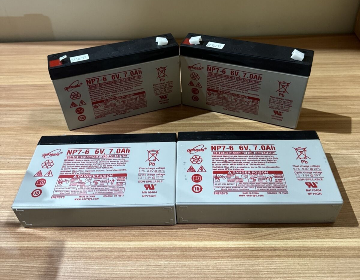 GENESIS, NP7-6 6V, 7.0Ah, SEALED RECHAREABLE LEAD-ACID BATTERY lot of 4